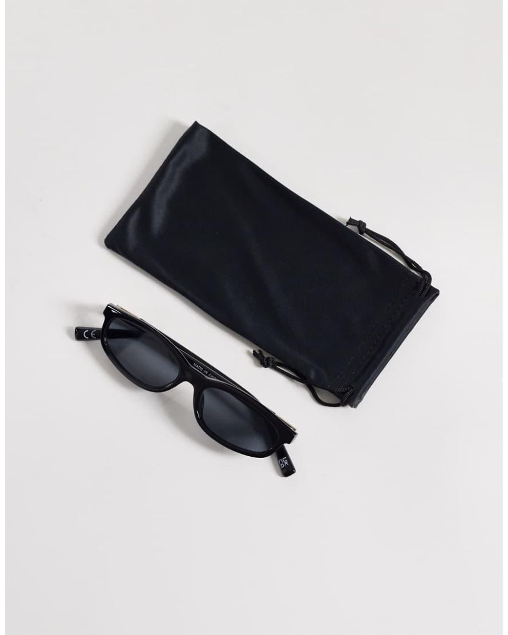 ASOS Blue Slim Oval Square Sunglasses