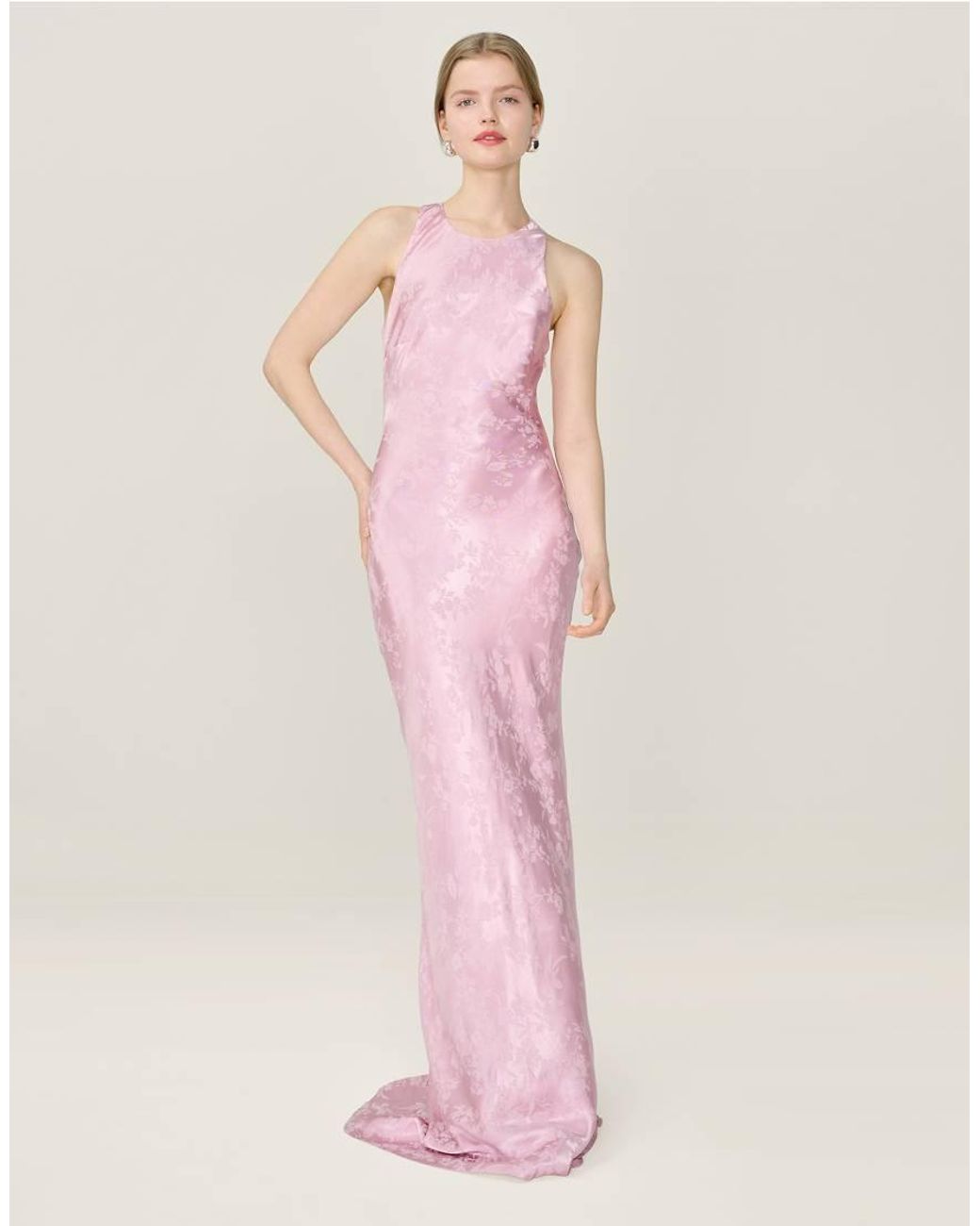 OMNES Pink Dresses Jai Floral Maxi Dress With Cross Back