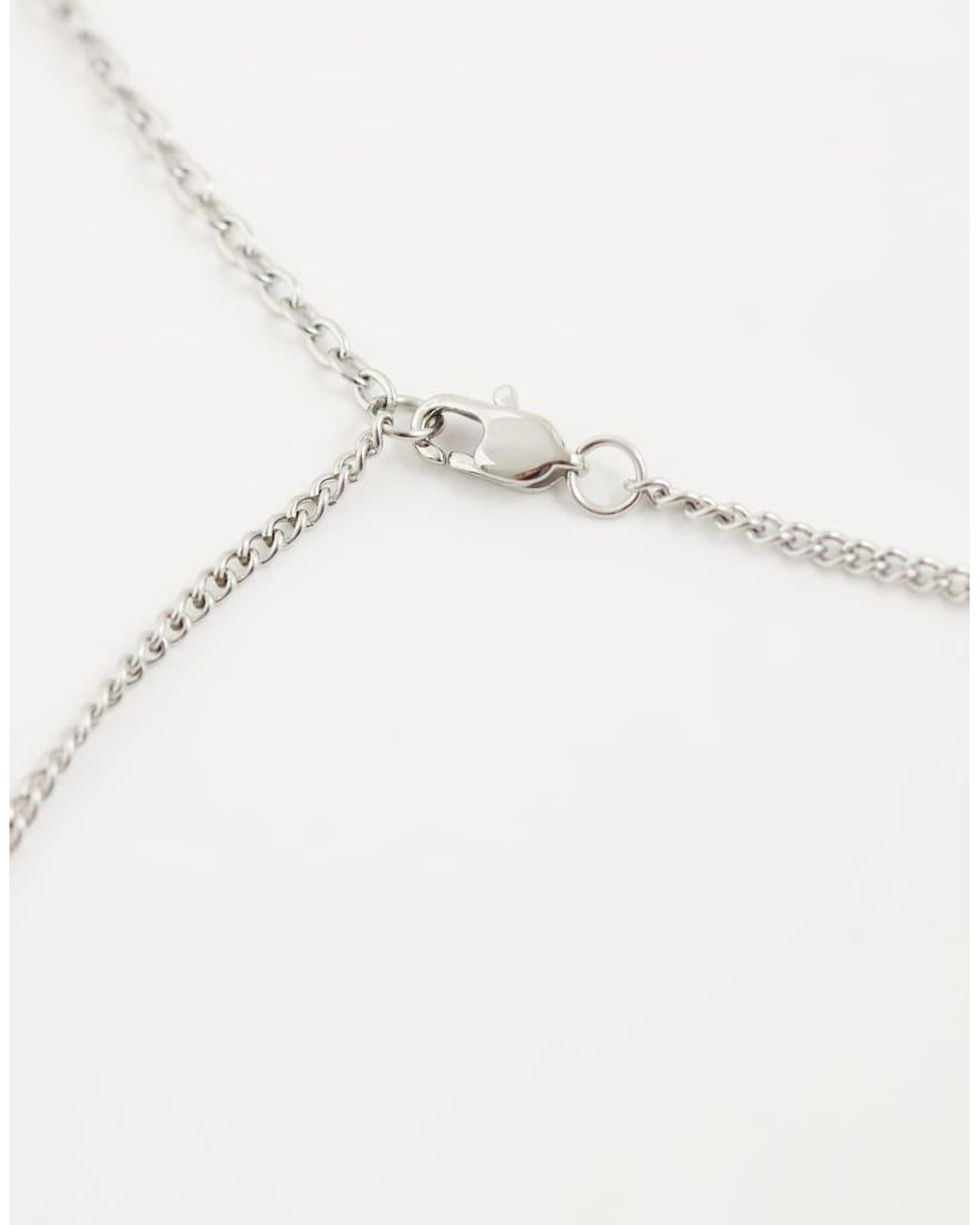 ASOS White Waterproof Stainless Steel Star Pendant Necklace for men