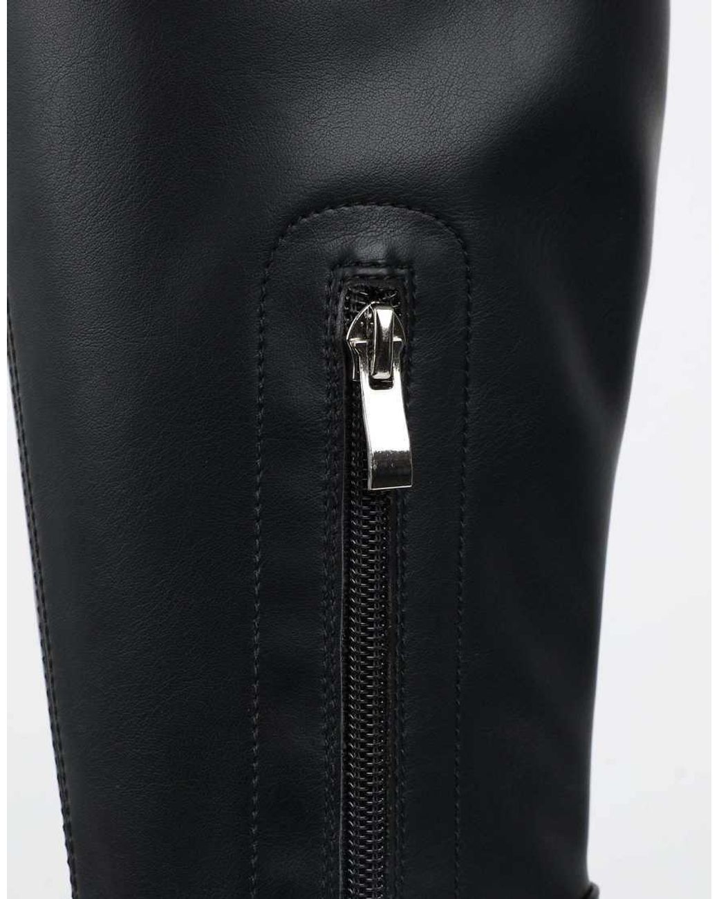 SIMMI Black Mon Stretch Knee High Chunky Boots