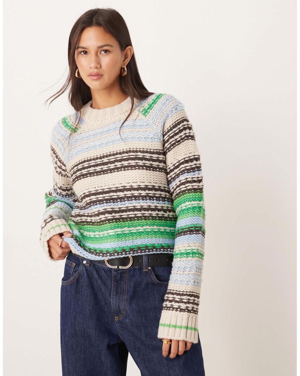 Y.A.S Multicolor – gestreifter strickpullover aus wollmix