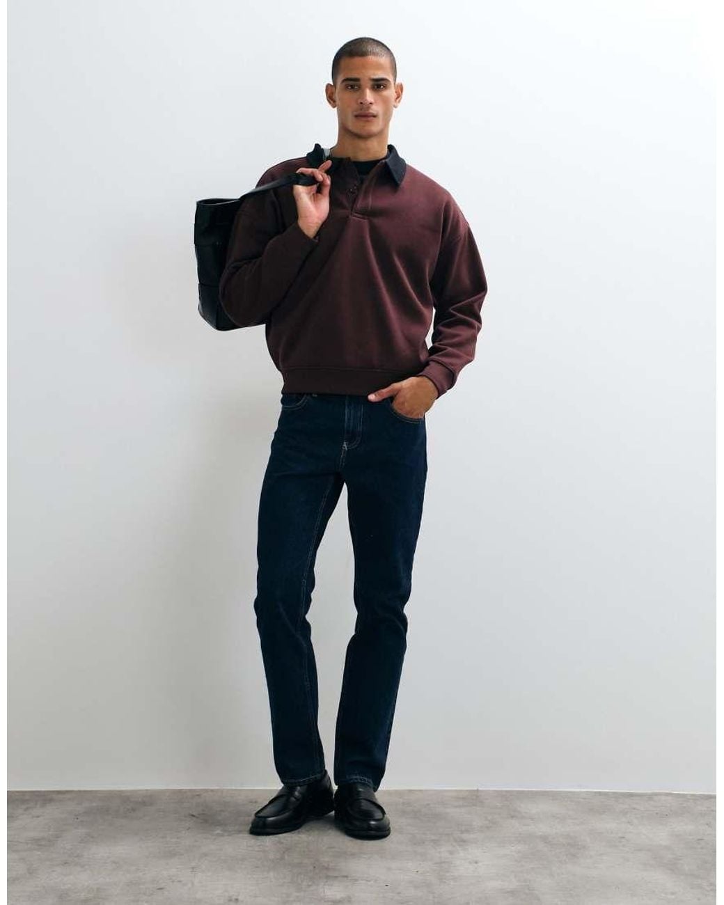 Brave Soul Blue Long Sleeve Henley T-shirt for men