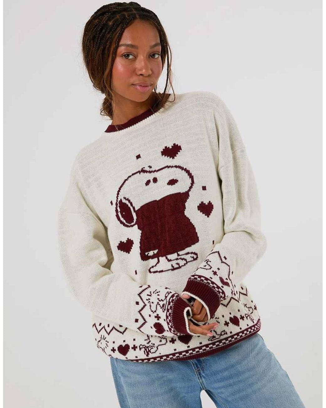Skinnydip London White Peanuts X Snoopy Sweater Knitted Jumper