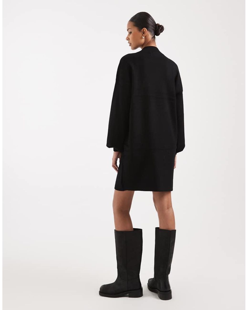 Vero Moda Black Knitted Funnel Neck Mini Dress