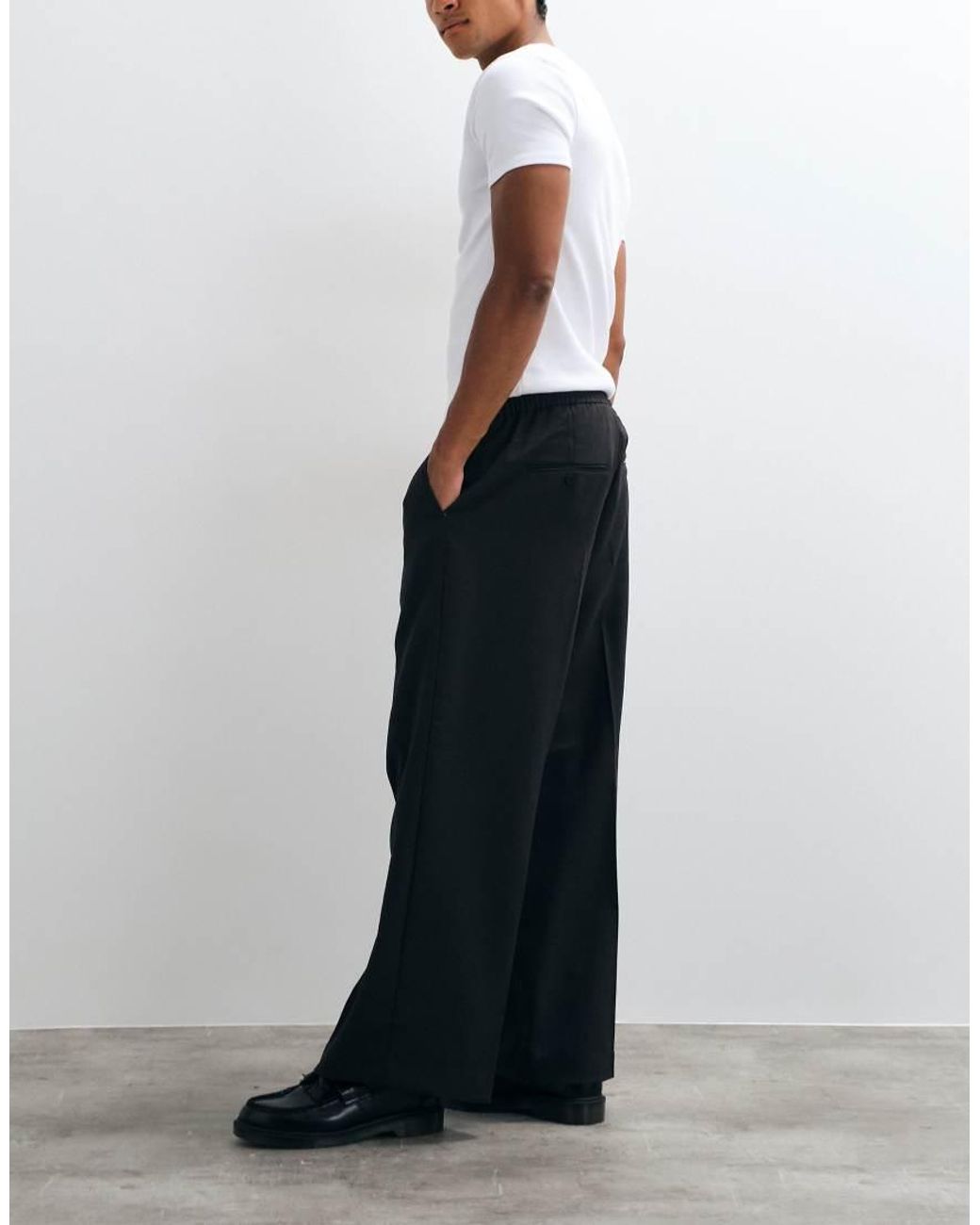 Weekday White Pull On Wide Leg Tailored Trousers for men