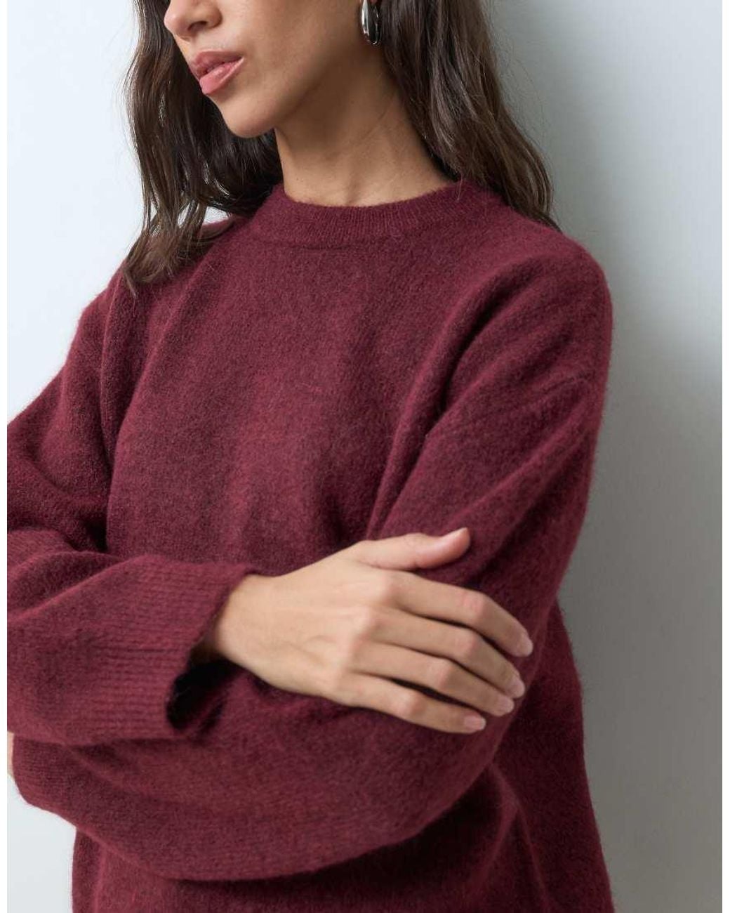 New Look Red Crew Neck Fluffy Jumper