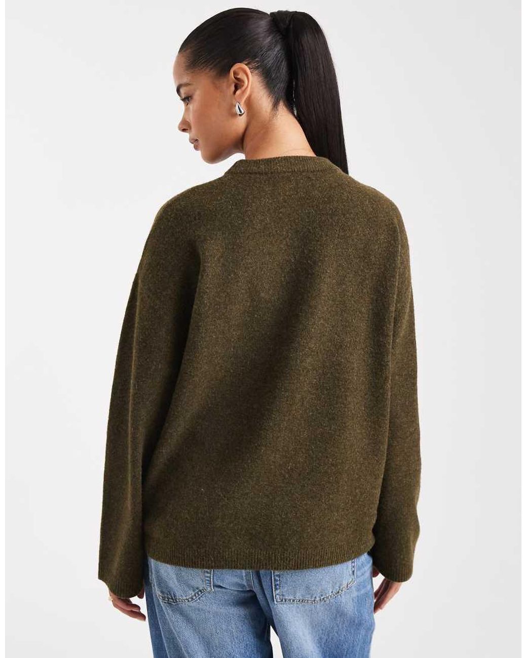 ASOS Green Relaxed Crew Neck Jumper