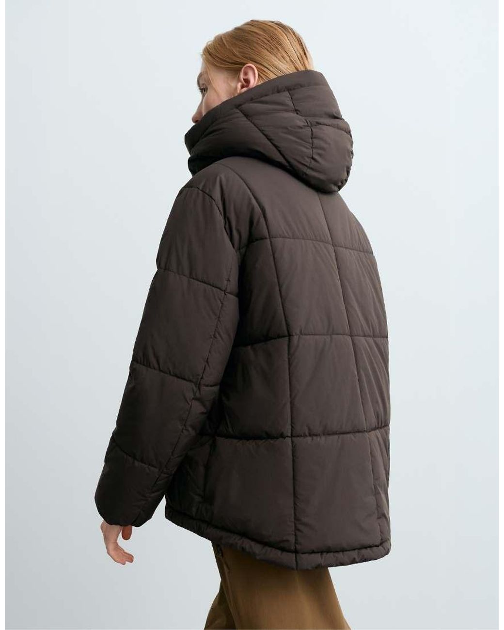 Oysho Brown A-Line Primaloft Waterrepellent Padded Jacket
