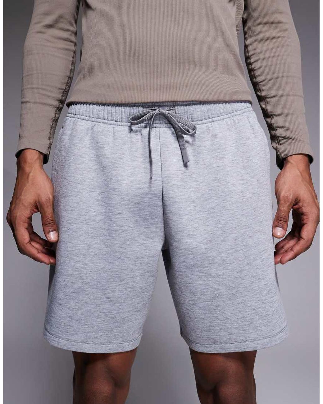 4505 Gray Performance Sweat Shorts With Zip Pockets for men