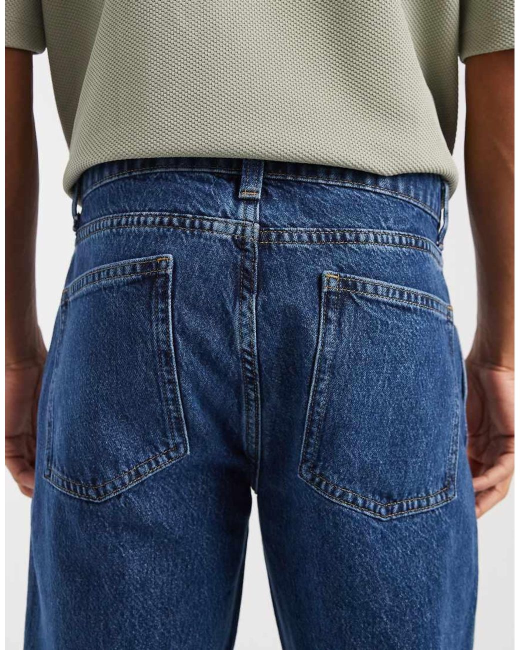 ASOS Blue Circular Design Collection Straight Leg Jeans for men