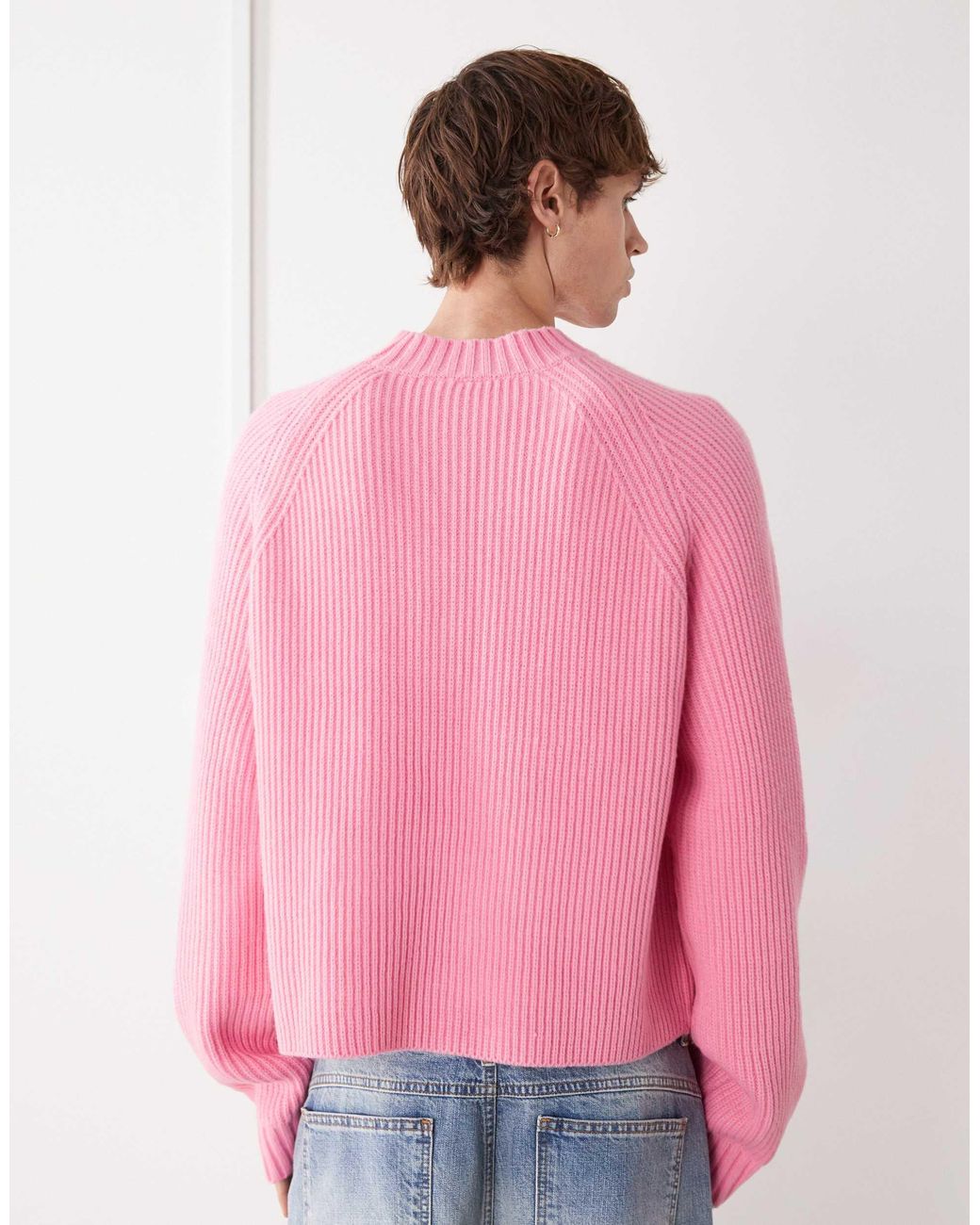 Collusion – kastiger strickpullover in Pink für Herren