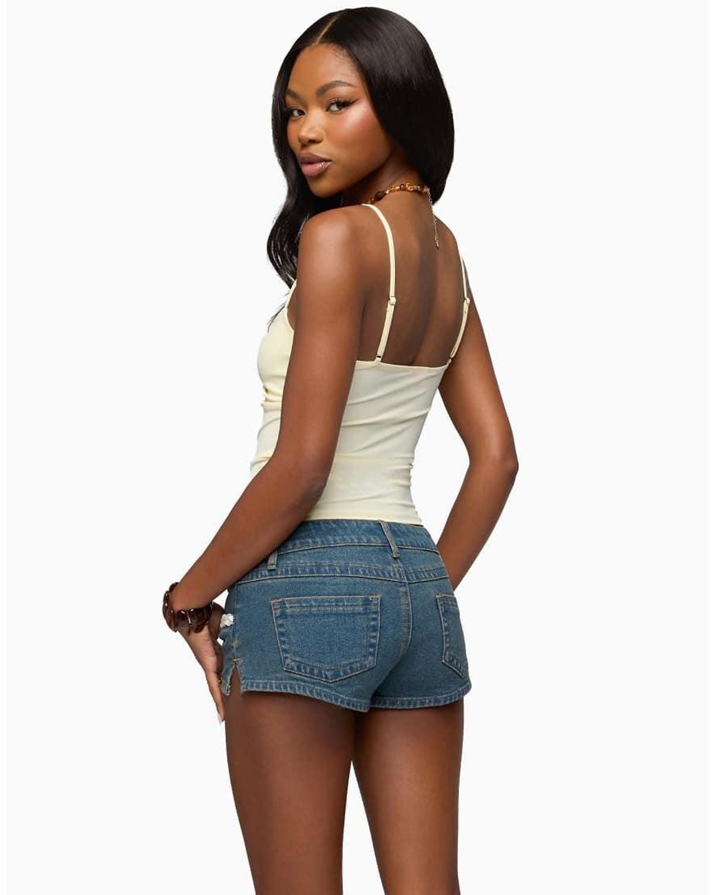 Edikted Blue Pyper Twisted Tank Top