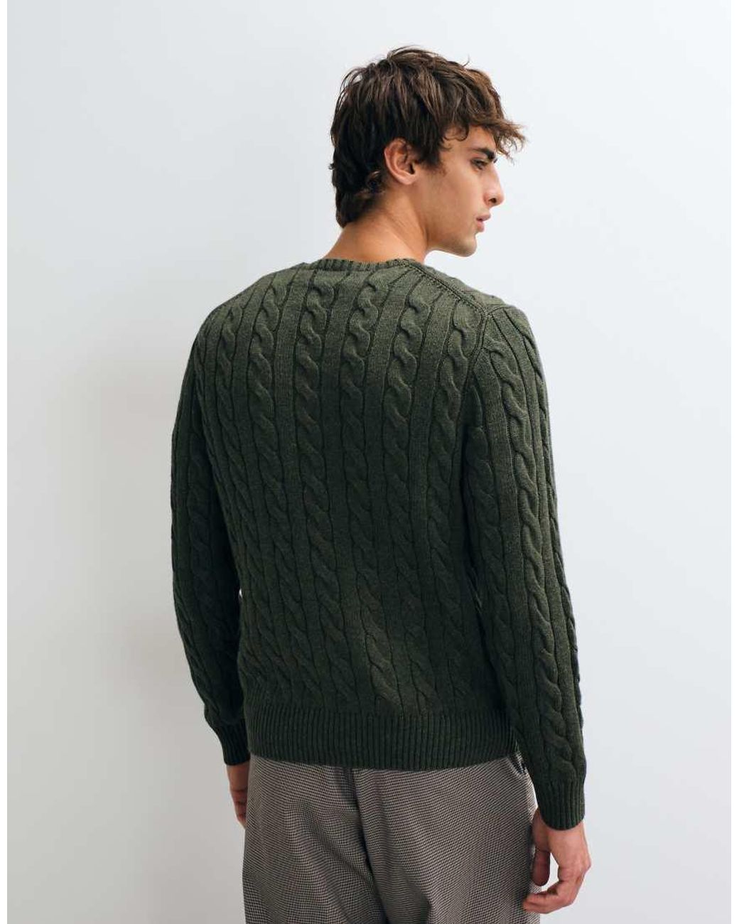 Polo Ralph Lauren Gray Icon Logo Cotton Cable Sweatshirt for men