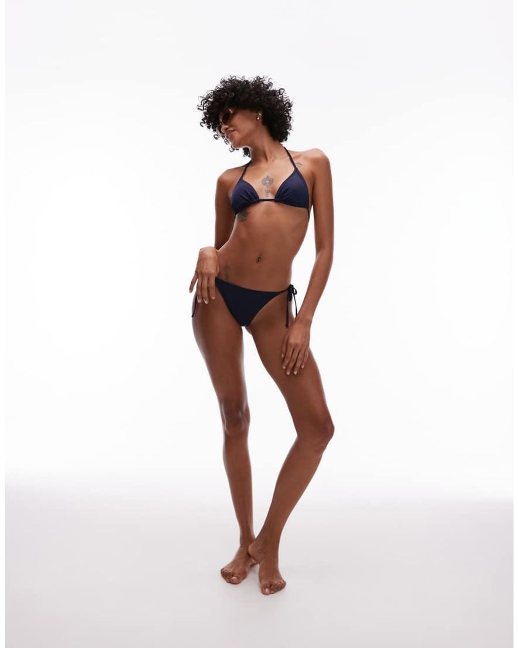 ARKET Blue Mix & Match Tie Tanga Bikini Bottom