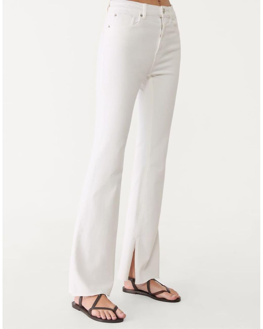 Stradivarius White D74 Flare Slit