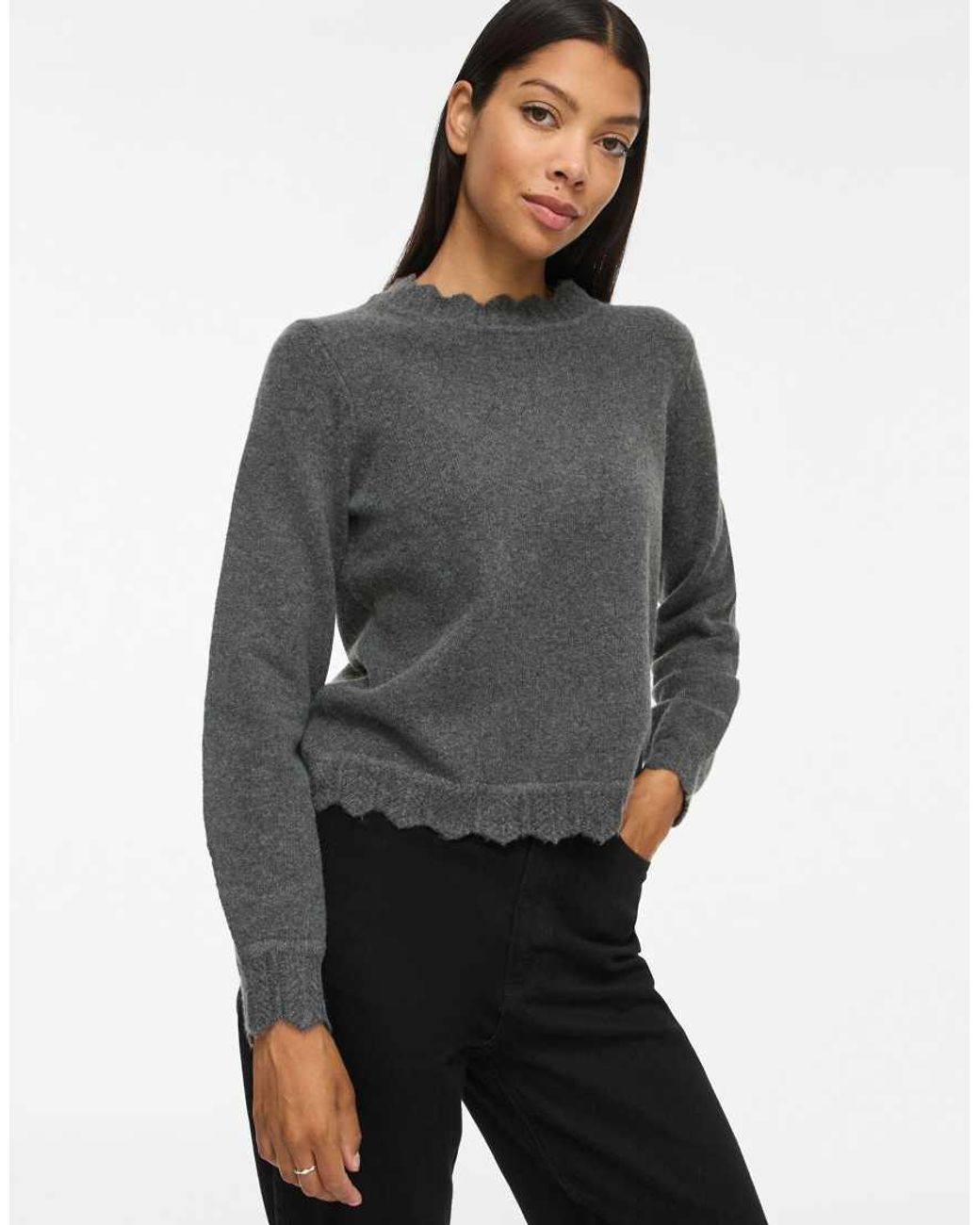 Vila Gray Knitted Pullover