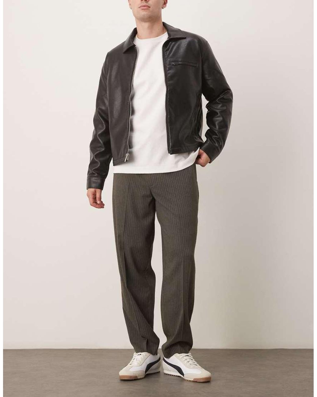 ASOS Black Smart Oversized Tapered Trousers for men