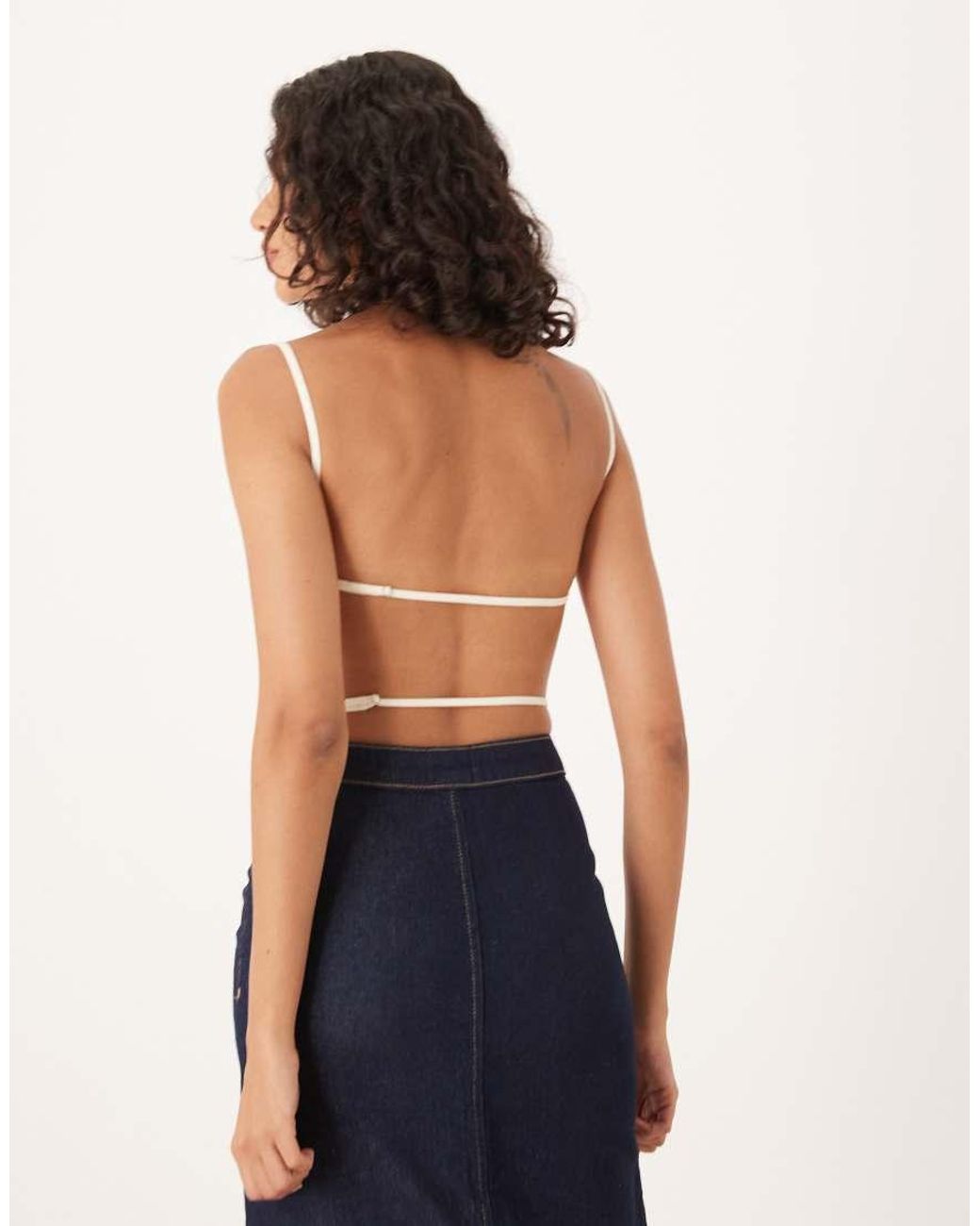 Mango White Backless Strappy Top