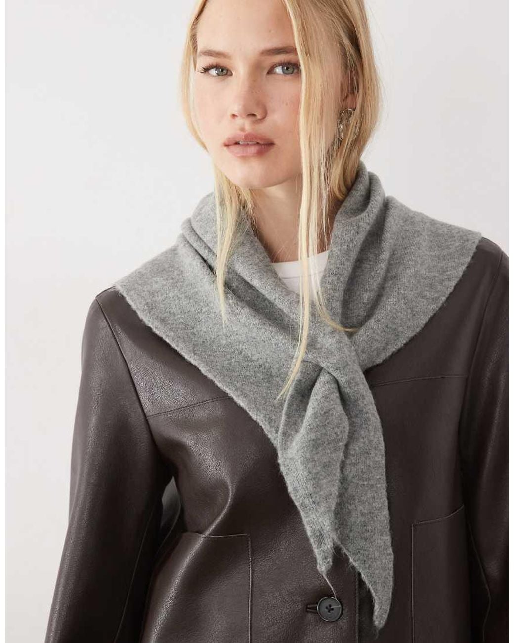 Mango Gray Knitted Neck Scarf