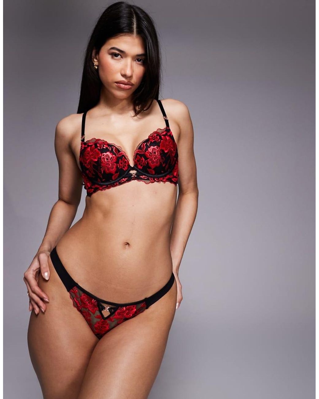 Ann Summers Red Endless Attraction Padded Plunge Bra