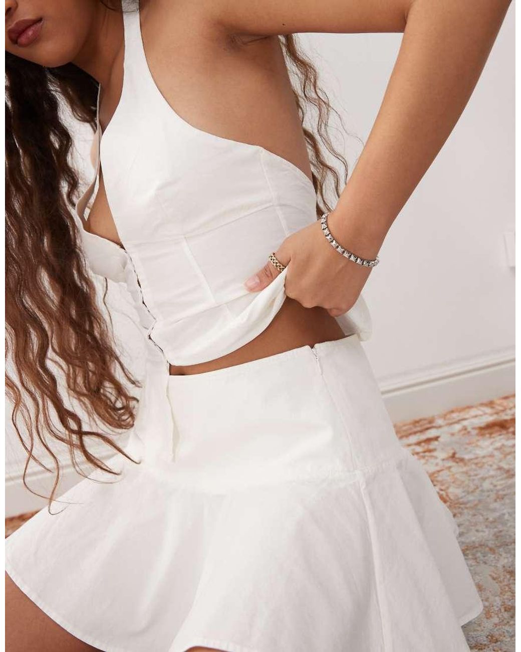 Weekday Pink Co-Ord Frill Mini Skirt