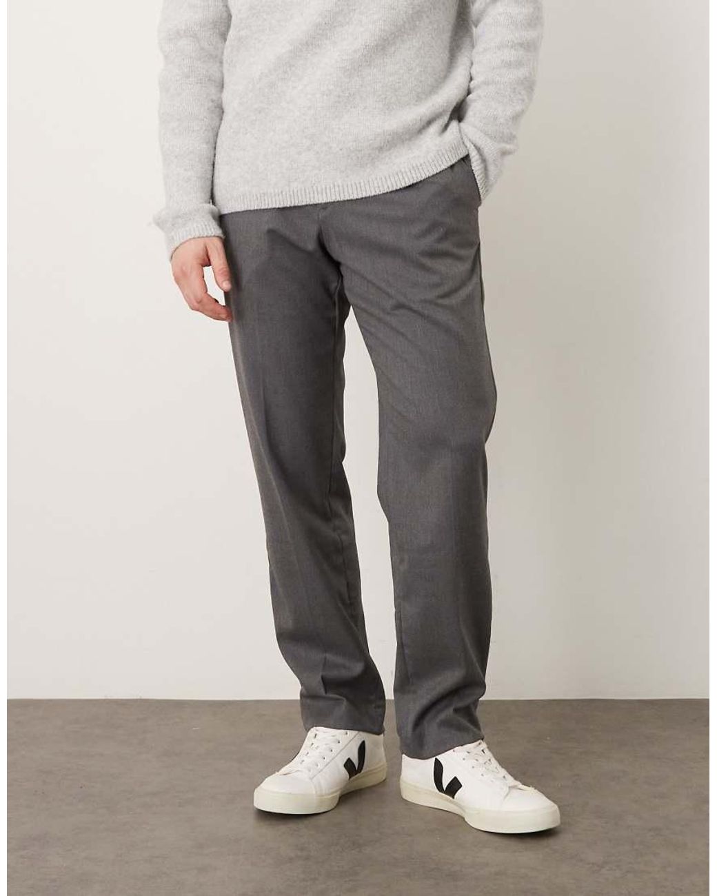 Mango Gray Classic Tailored Trouser for men