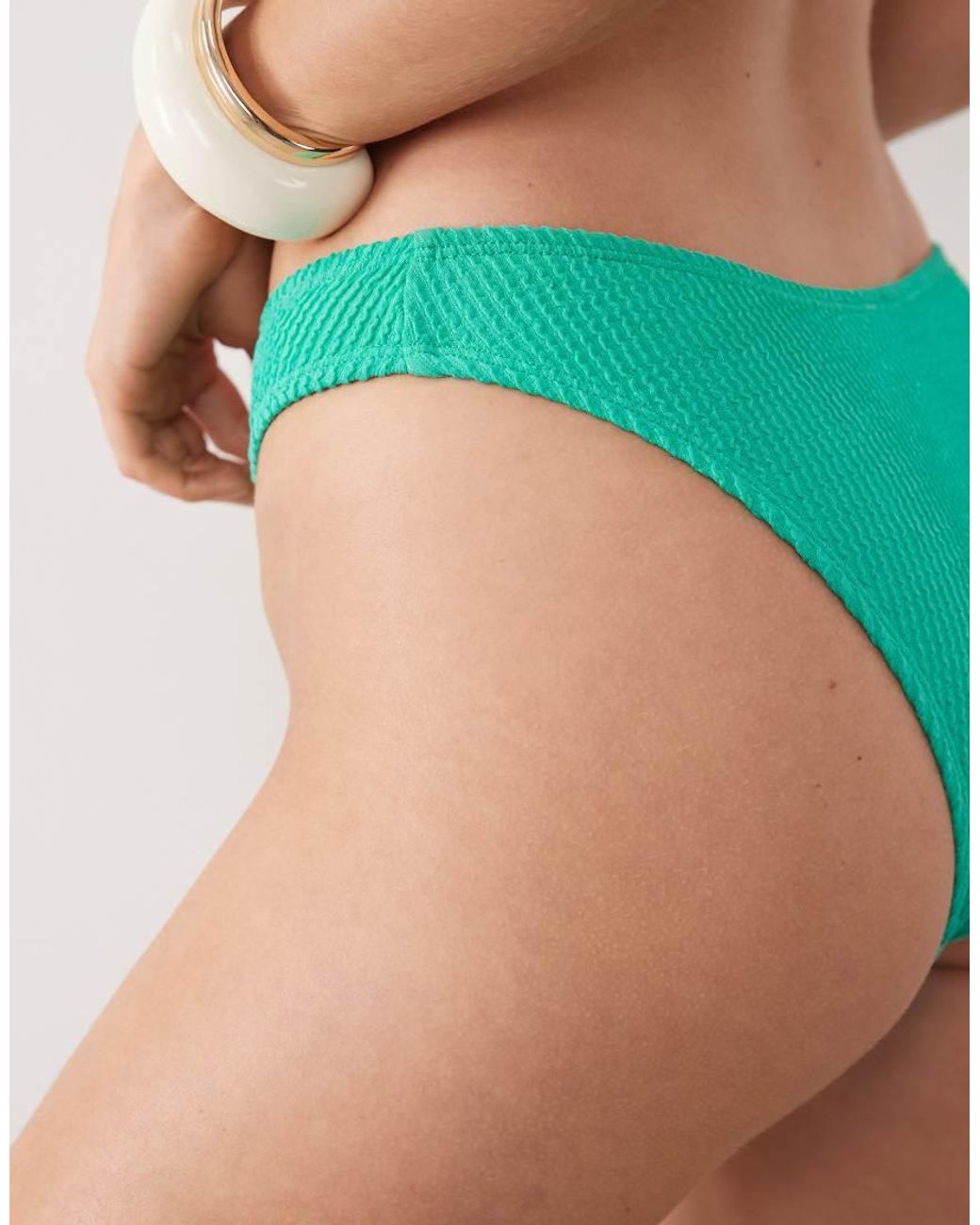 The Frolic Blue Exclusive Crinkle High Leg Bikini Bottoms