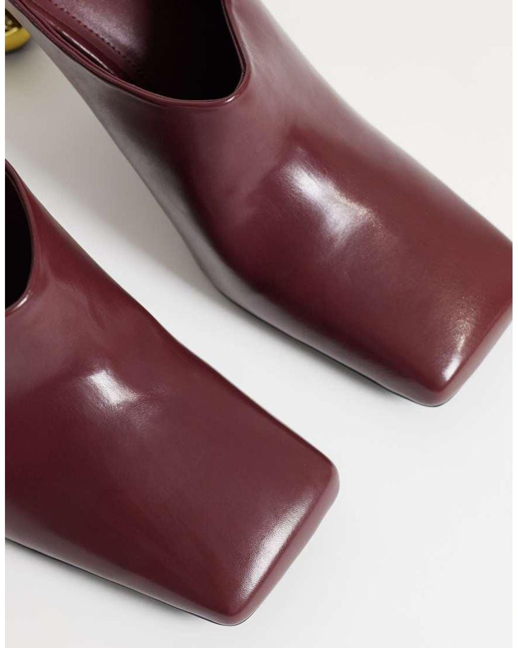 JW PEI Brown Sofia Square Toe Heeled Mules