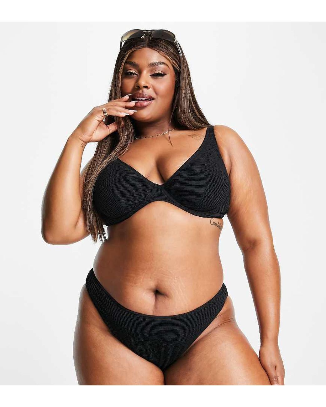 Ivory Rose Black Plus Hipster Bikini Brief