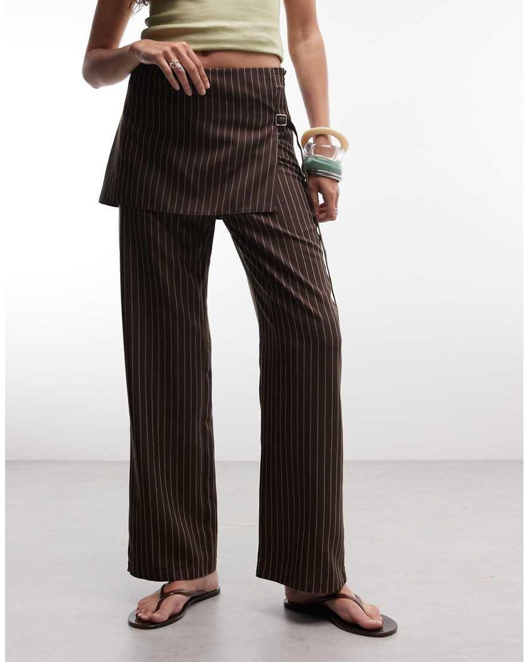 Collusion Brown Side Tie Skirt Trouser
