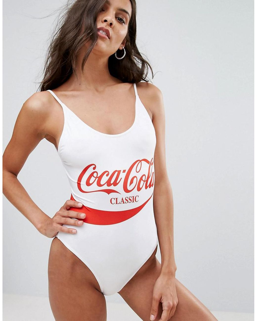 Chaser Coca cola Swimsuit in White Lyst