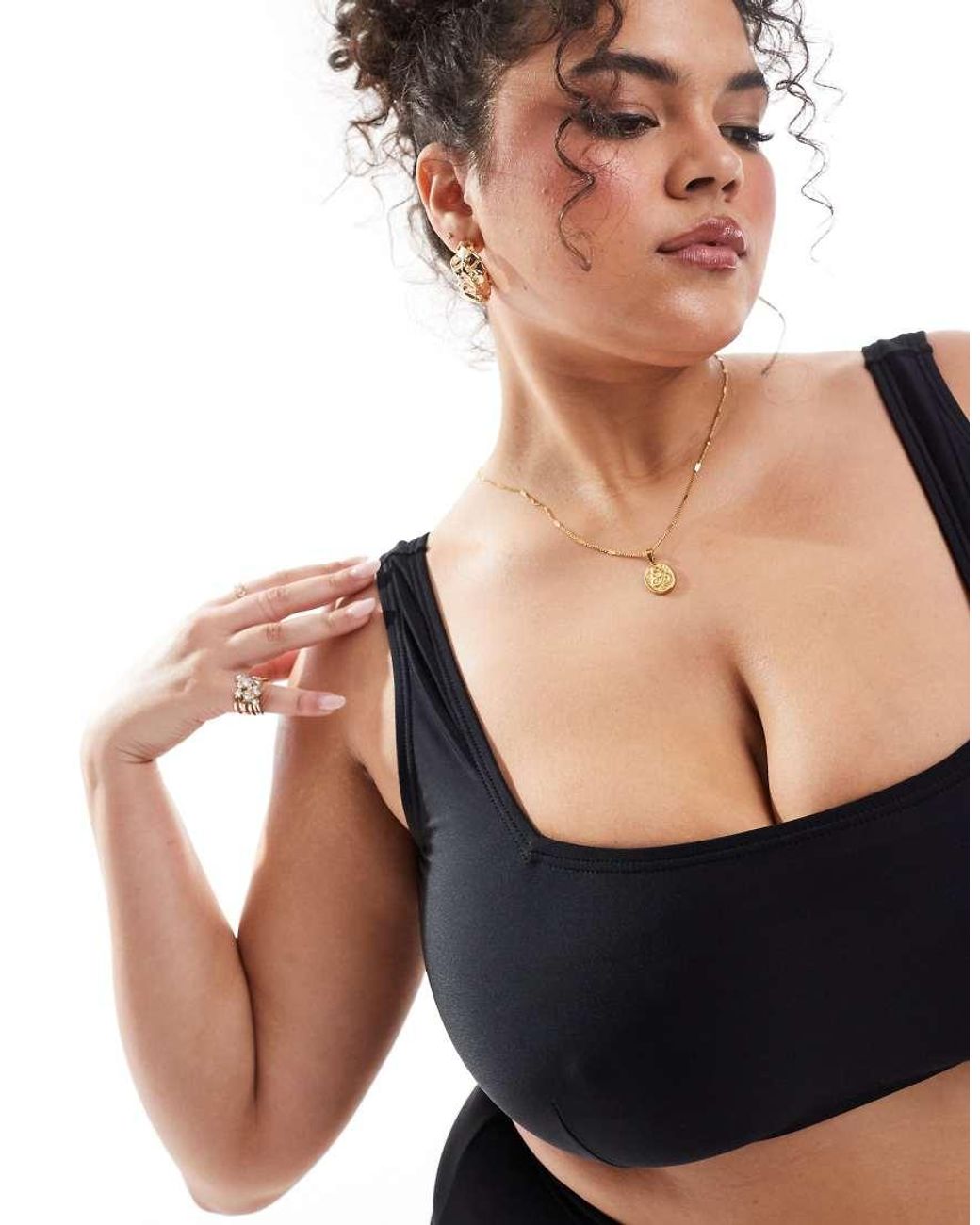 South Beach Black Crop Bikini Top
