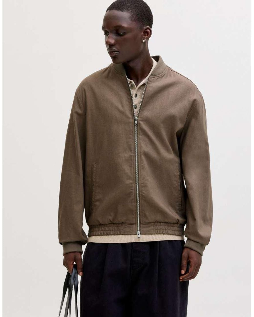 Jack & Jones Brown Bomber Jacket for men