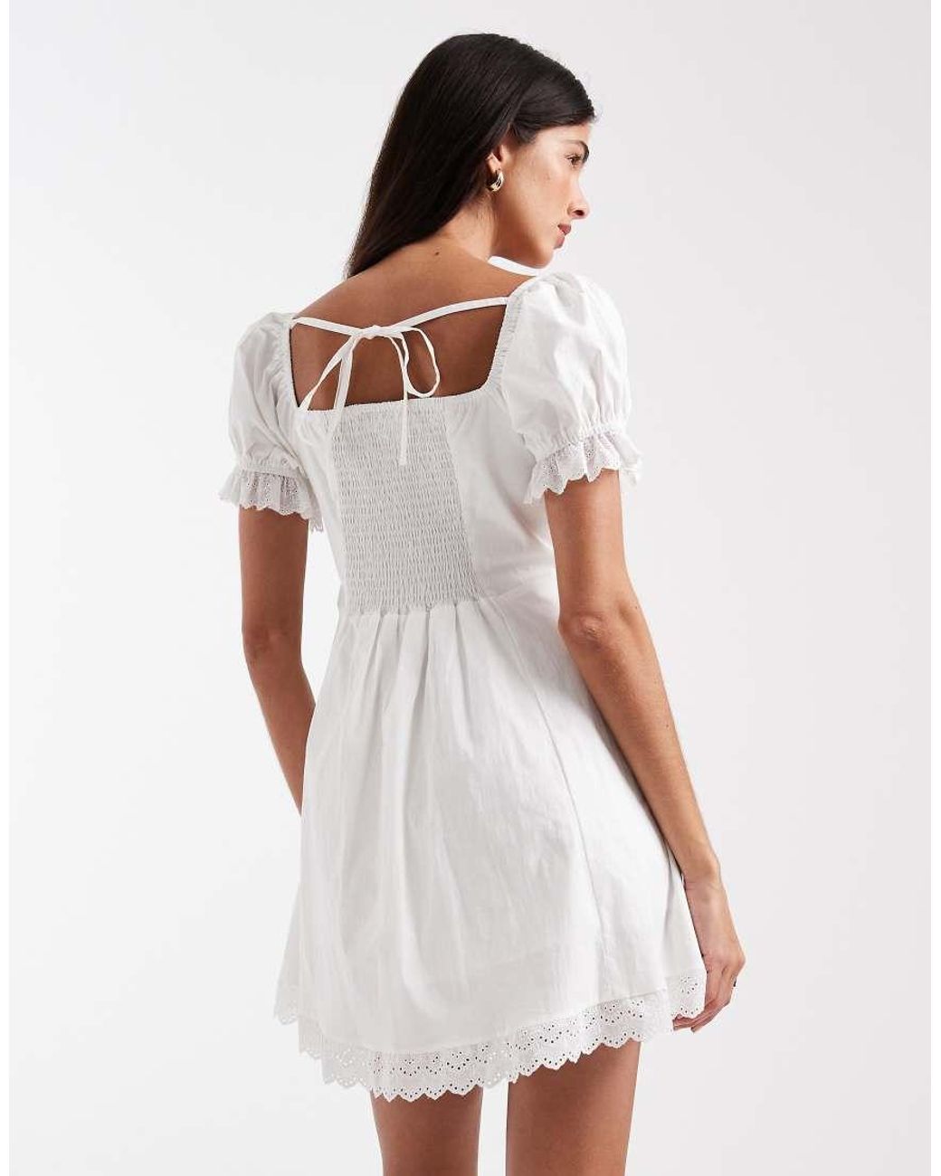 Daisy Street White Square Neck Corset Style Mini Dress