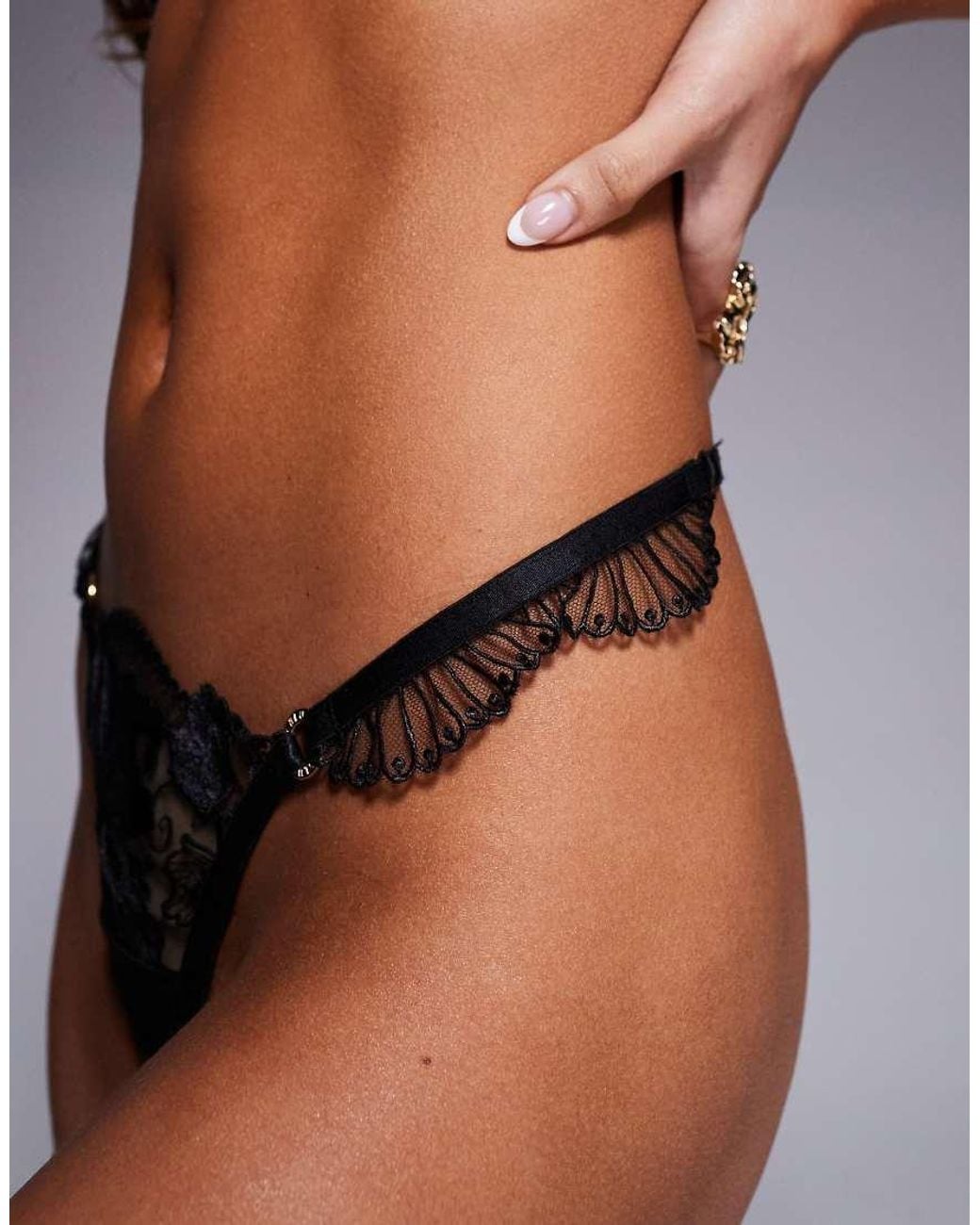 Bluebella Gray Gabriella Floral Embroidered Thong