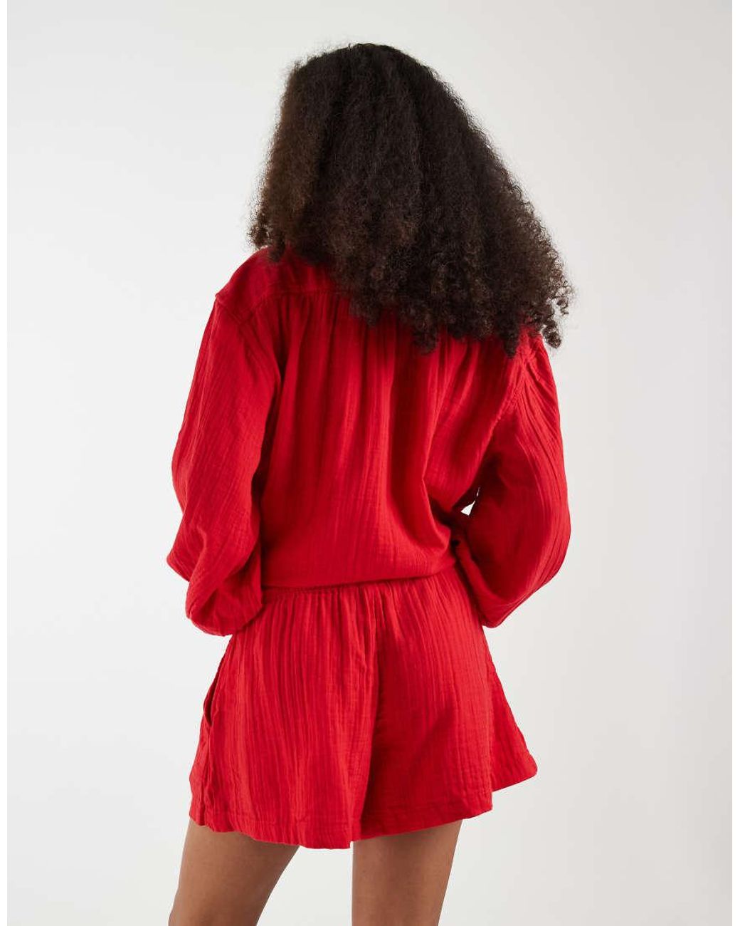 Gap Red Baggy Linen Look Shorts