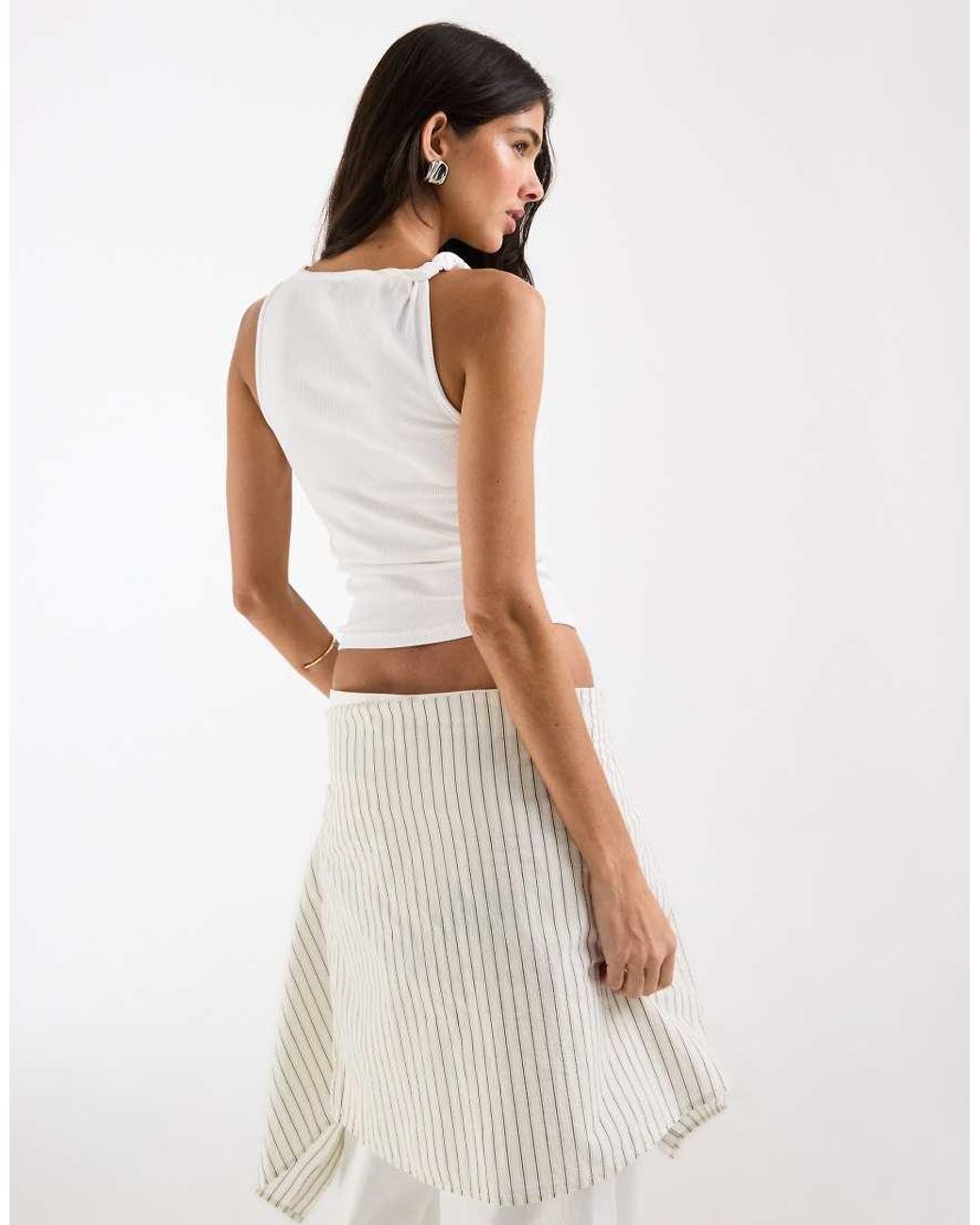 ASOS White Twist Detail Scoop Neck Cami
