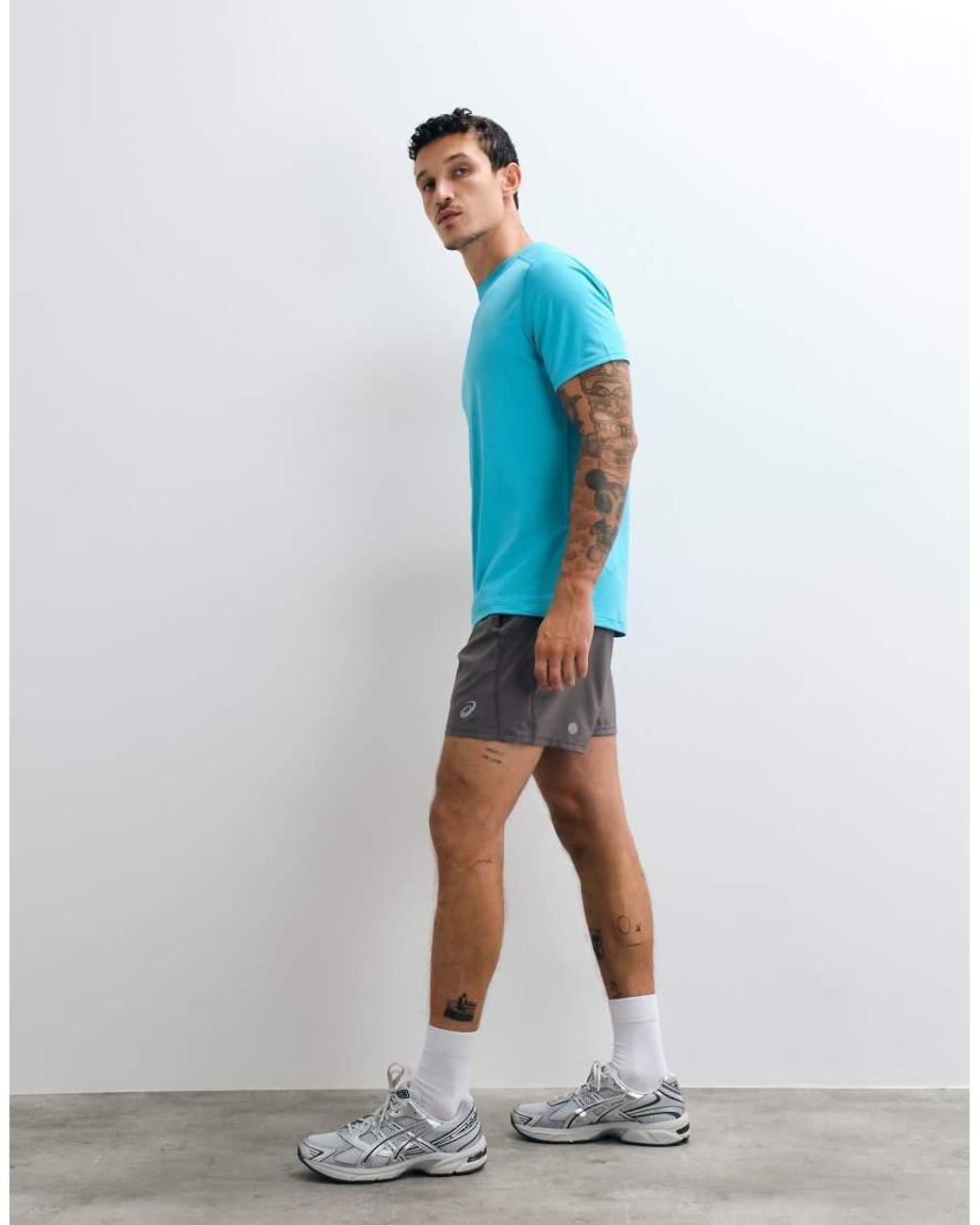 Asics Blue Short Sleeve Running T-shirt for men