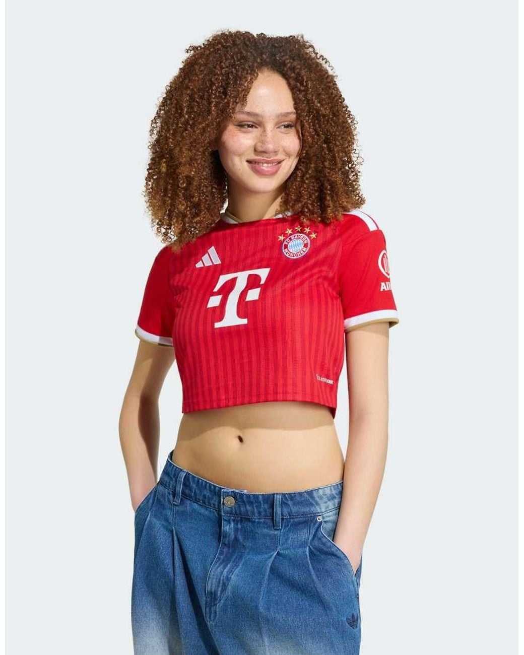 Adidas Originals Red Fc Bayern 26/27 Home Cropped Jersey