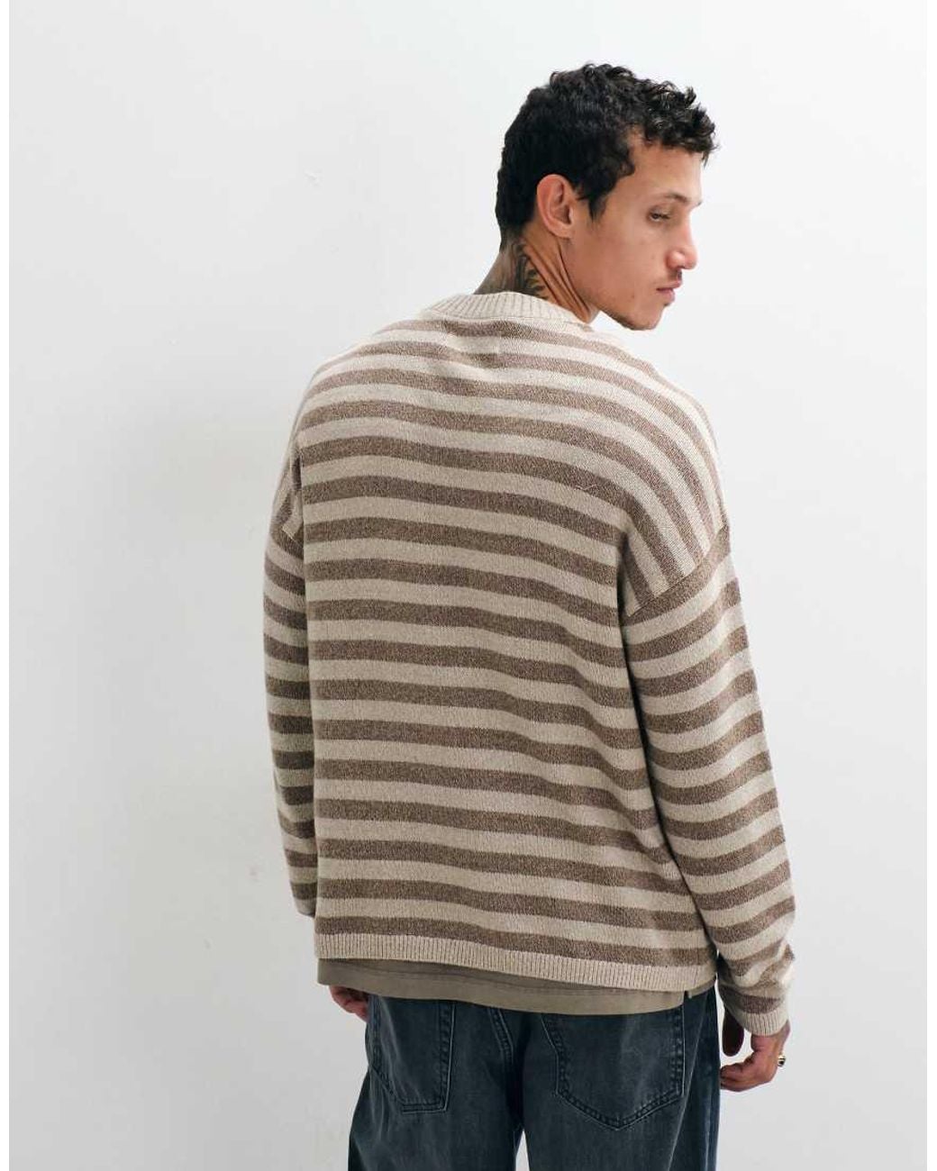 Hollister Gray Crew Neck Knitted Jumper for men