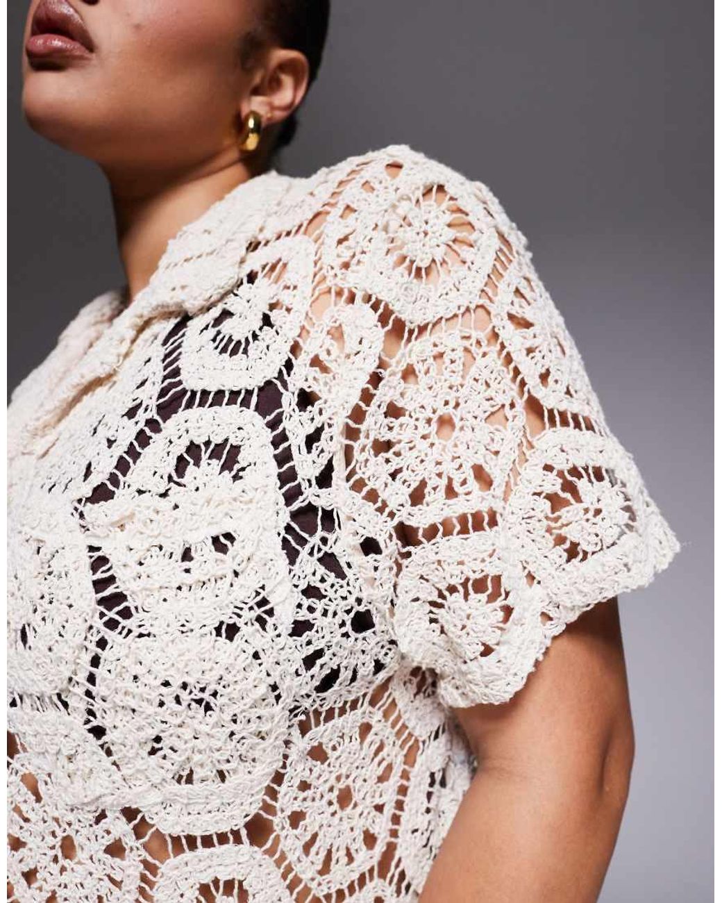 South Beach White Crochet Shirt