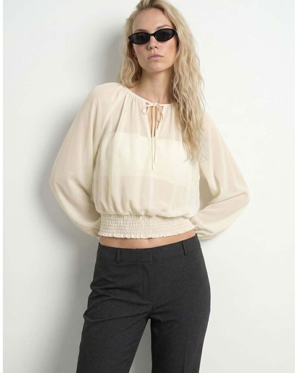 HYPEDROP White Long Sleeved Blouse