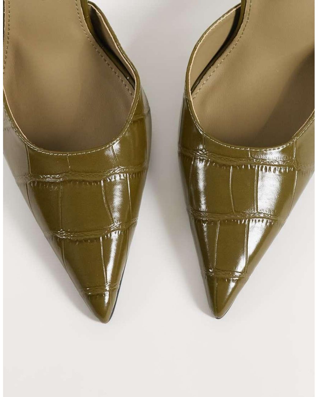Public Desire Metallic Riven Heeled Pumps