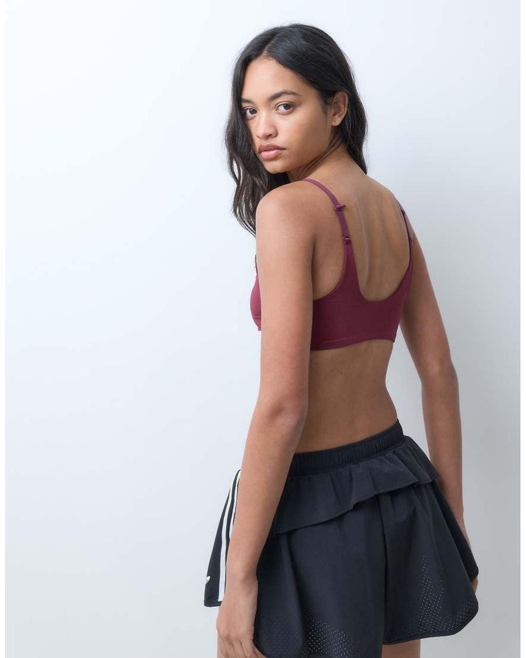 Adidas Originals Red Adidas Training Optime Essentials Light Support Twist Sports Bra