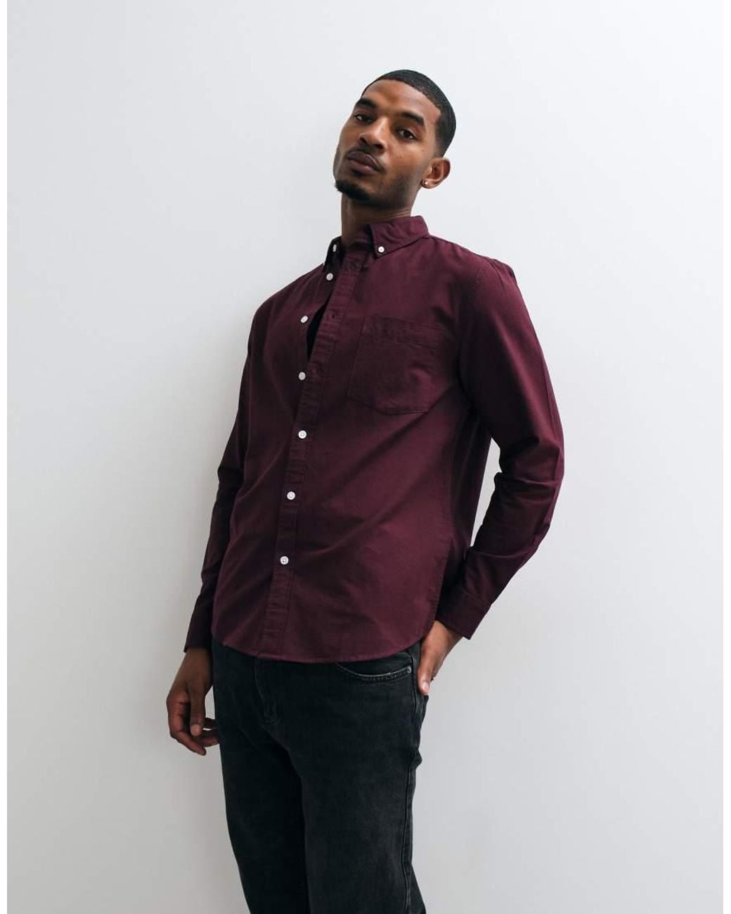 ASOS Purple Regular Fit Oxford Shirt for men
