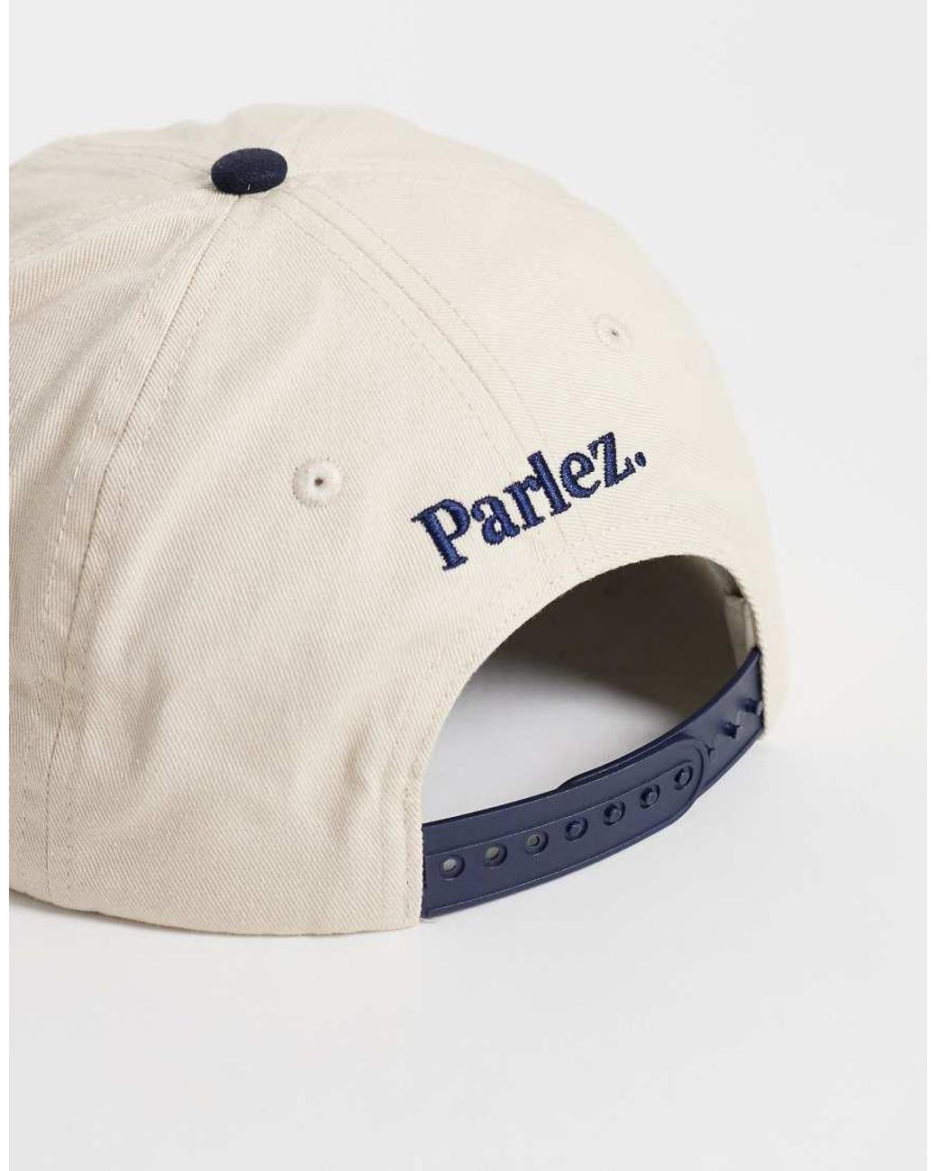 Parlez Blue Upton 6 Panel Contrast Peak Cap for men