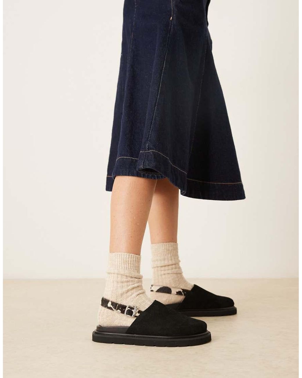 Walk London Blue Holly Backstrap Mule