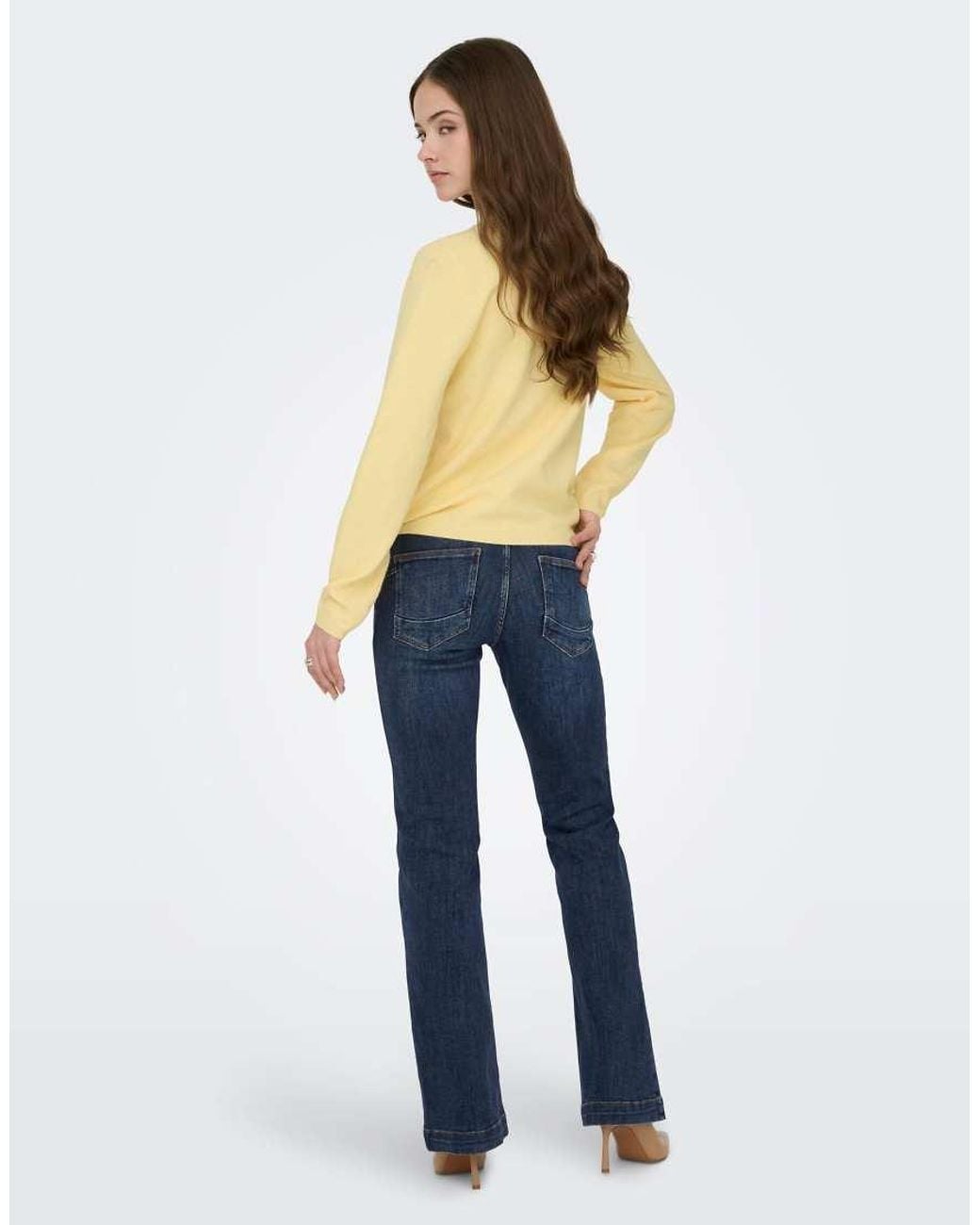 ONLY Blue Power Mid Rise Flared Push-up Jeans