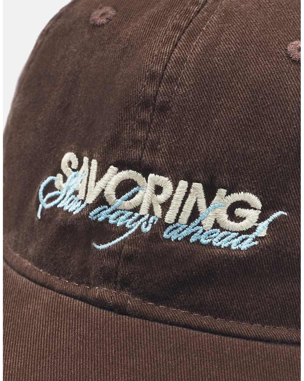 Pull&Bear Gray Savoring Embroidered Cap for men