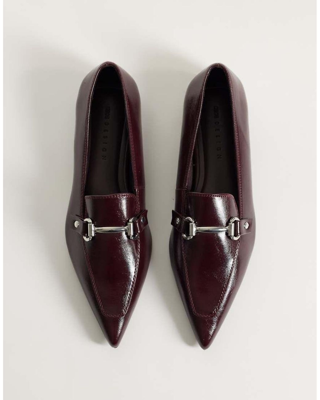 ASOS Red Lyric Snaffle Detail Pointed Ballets